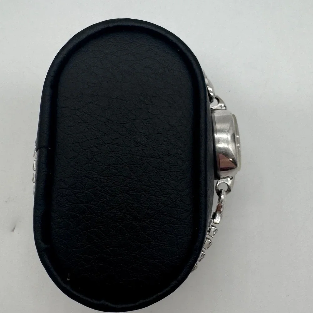 Hamilton Vintage Womens Cocktail Watch 10K RGP Bezel Silver Tone Oval Working
